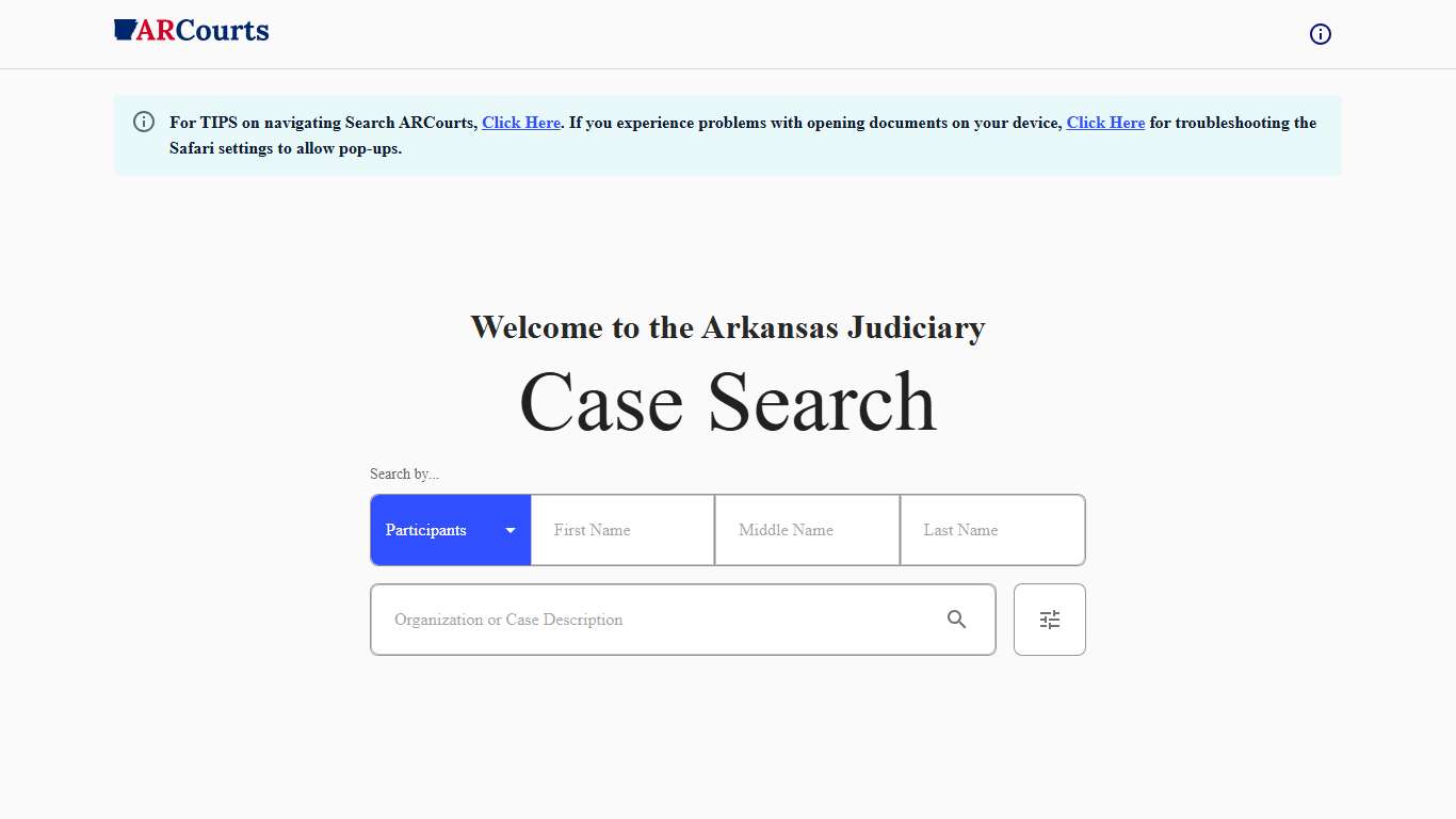 Case Search • Arkansas Judiciary